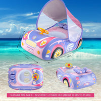 BOffer inflatable baby pool float shaped like a car with steering wheel and horn - view 12