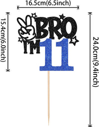 1 PCS Brother I'm 7 Cake Topper Glitter Star Happy 7th Birthday Cake - Blue 11th - image 2