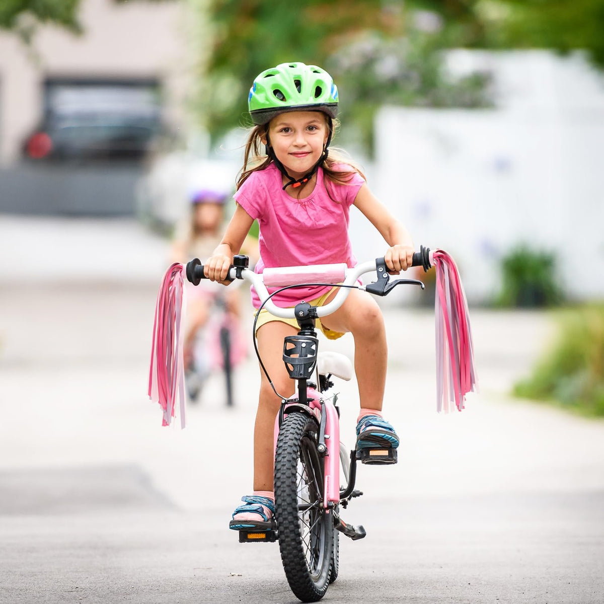 Bike Streamers Bike Tassels for Kids 1 Pair - Rose Pink - image 3