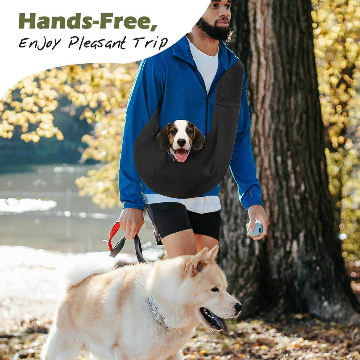 Pawaboo Small Dog Sling Carrier – Essentials for Dogs - Black - image 4