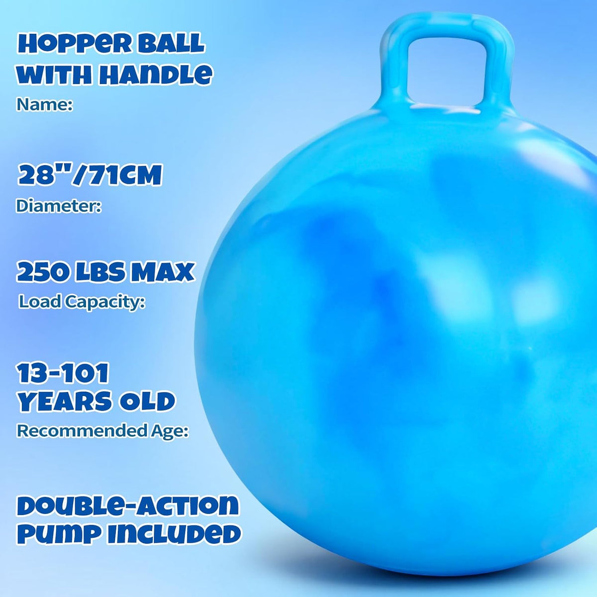 Bounce Balls with Handles for Kids - 29inch Hopper Ball - image 2