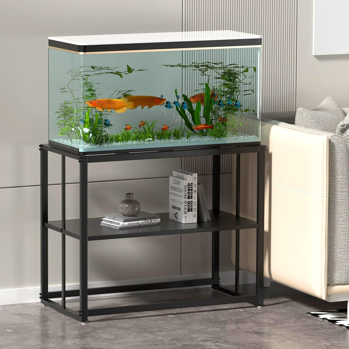 Likeem Fish Tank Stand Metal Aquarium Stand 40 Gallon Aquarium Turtle - image 2