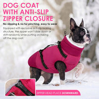 Large Dog Coat Waterproof Dog Winter Jacket with Harness TurquoiseL – Essentials for Dogs - RoseRed / XXX-Large - image 3