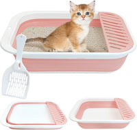 Fhiny Open Cat Litter Box - Pink-M / 1PCS