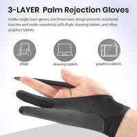 Artist Drawing Glove: 3-Layer Palm Rejection for iPad & Drawing - Midnight Ink(2 Pack) / Medium - image 2