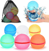 Reusable Water Balloons 6 Pcs with Mesh Bag - Classic Color / 6 Pcs