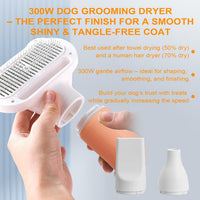 3-in-1 Pet Hair Dryer & Slicker Brush for Dogs & Cats, Portable - pink - image 3