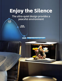Betta Fish Tank, 2.5 Gallon Aquarium Kit with Filter, Light, Self Cleaning, Oxygenation, Small All in One Starter Fish Tank for Goldfish, Guppy, Shrimp, Desktop, Acrylic