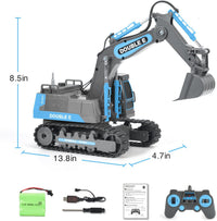 DOUBLE E Remote Control Excavator Toy - Blue - image 3