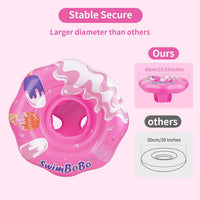 Inflatable Baby Swimming Float with Safety Seat Fun Swimming Pool - Red Ice Cream - image 4