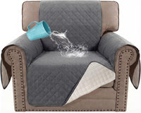 H.VERSAILTEX Sofa Cover Couch Cover for Dogs with Elastic Straps 100% - Rocket Gray / Slipcover-Chair