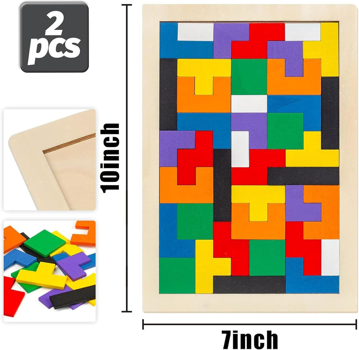 3 Otters Wooden Tangram Puzzle - Medium (Pack of 3) - image 2