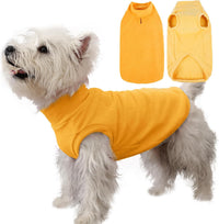 2 Pack 3XL Fleece Dog Sweater for Labrador, Leash Hole - Yellow & Light Yellow / Medium(Chest Girth: 15.0")