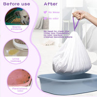 Pack of 30 large Elzrghs cat litter box liners with drawstrings - view 4