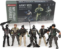 Army Men Action Figures, Soldiers Toys with Weapons for Boys 4-7 - Grey