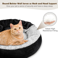 JOEJOY Small Dog Bed Cat Bed with Hooded Blanket - M(26" x 26" x 8") / Black - image 3