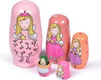Russian Nesting Dolls, Bear Wooden Stacking Set - Pricess
