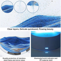 rysnwsu Moving Sand Art Picture Round Glass 3D Deep Sea Sandscape - Blue / Button-Control - image 3