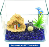 WAYBER Glass Stones, 1Lb/460g Irregular Sea Glass Pebbles Non-Toxic Artificial Gemstones for Gem Display/Vase Filler/Terrarium Flowerpot Aquarium Turtle Tank Decoration, Deep Blue