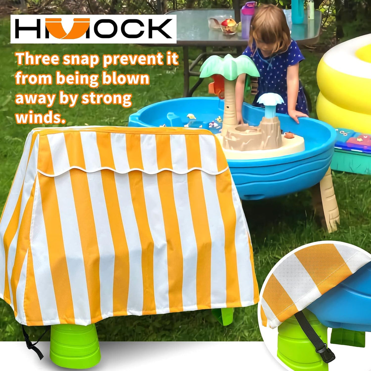 Kids Water Table Cover Fit Rain Showers Splash Pond Water Table - Yellow - image 4