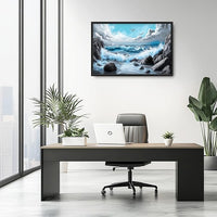 Extra Large Framed Abstract Sea Ocean Wall Art,Black and White Wall Decor, Coastal Seashore Pictures for Living Room,Canvas Print Painting Modern Artwork Bedroom Office Bathroom 36L x 24W