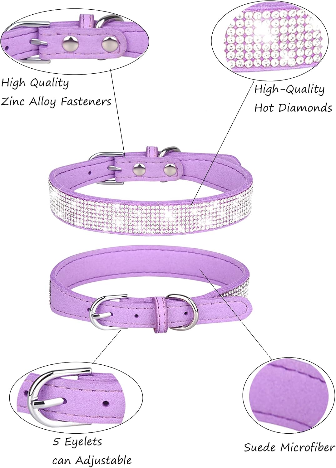 Dog Collar for Small Dogs - S / purple - image 2