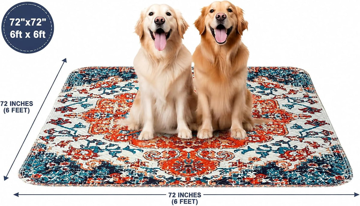 PUPIBOO Washable Pee Pads for Dogs and Cats - Colorful Medallion / 72 x 72 Inch (Pack of 1) - image 2