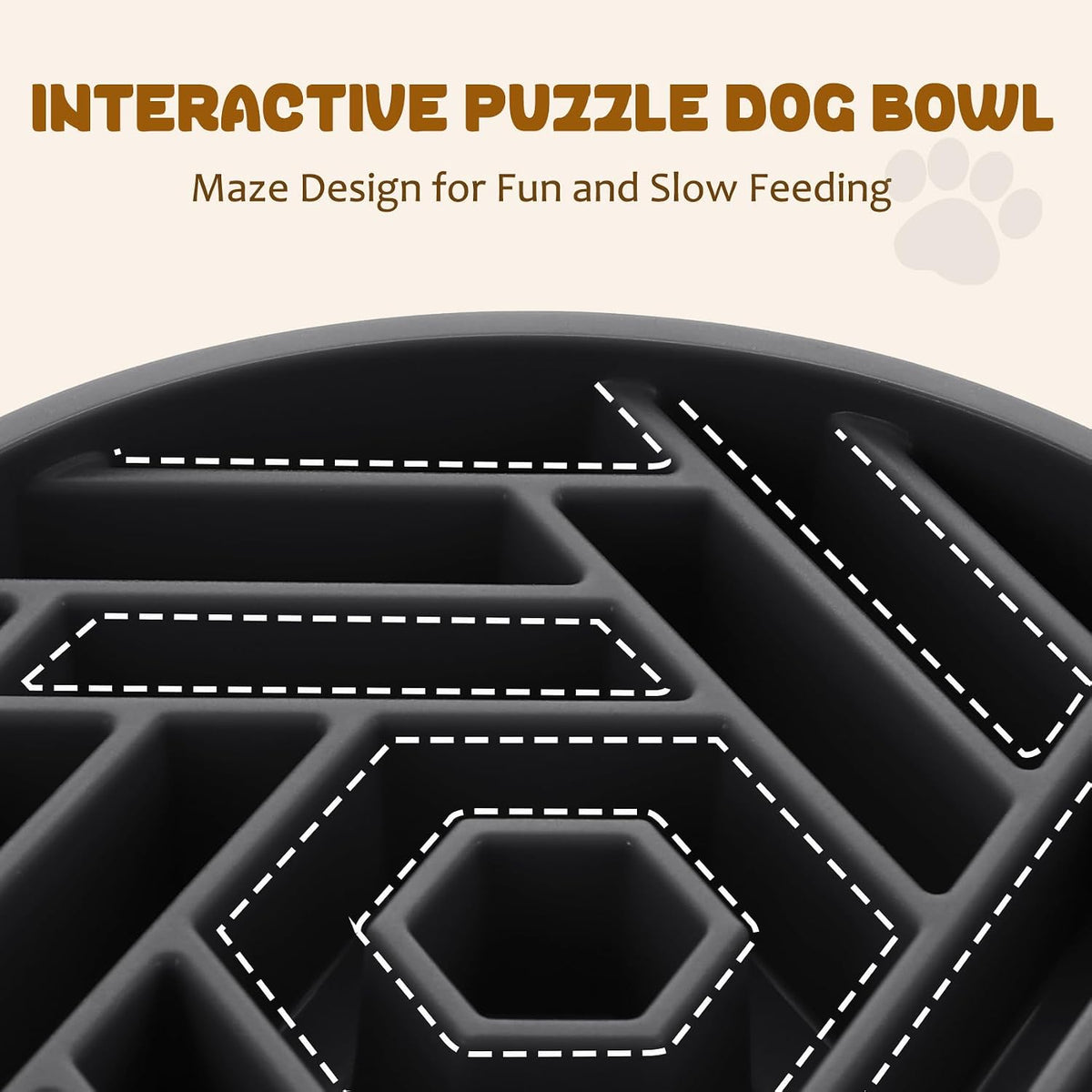 WHIPPY Slow Feeder Dog Bowl - grey - image 2