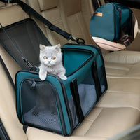 Cat Carrier, Portable Foldable Dog Pet Carrier - 19.7"L x 12.0"W x 12.0"H / Blue - image 3