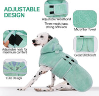 Dog Bathrobe, Fast Drying Coat - Large / Green - image 3