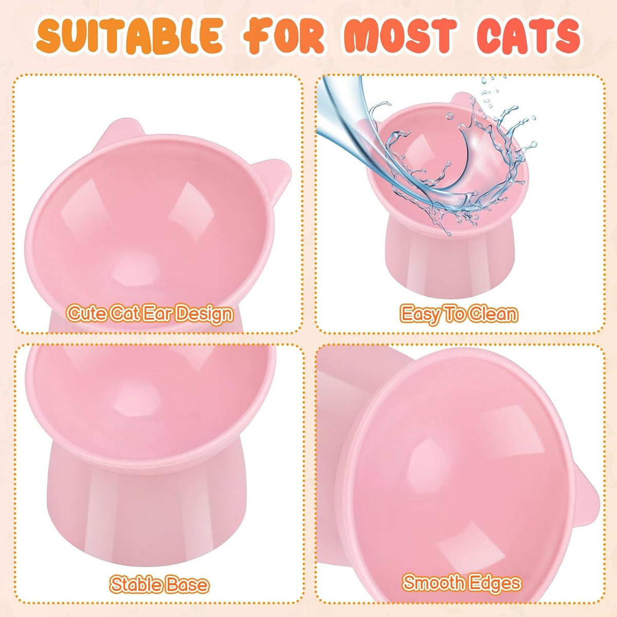 3 Pcs Raised Cat Bowl 15° Elevated Cat Food Bowl Tilted Cats Bowls - Pink, Blue, Green - image 3