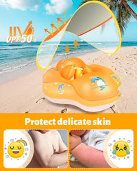 Baby Pool Float with Canopy UPF50+ - Large / yellow - image 2