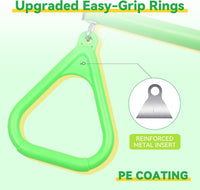 Take Me Away 18'' Trapeze Swing Bar Rings 48'' Heavy Duty Plastic - Light Green - image 4