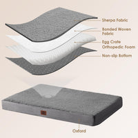 EHEYCIGA Orthopedic Dog Bed Large with Removable Washable Cover - 41*27*3.5 inches / Grey - image 4