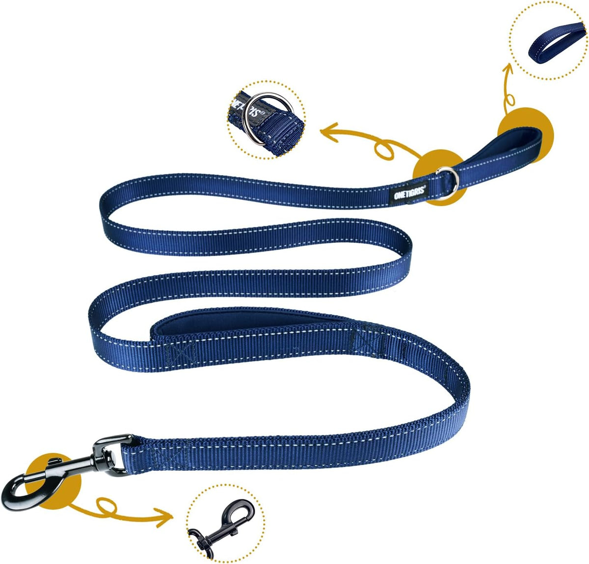 OneTigris No-Pull Dog Leash with Handle for Medium Large Dogs – Essentials for Dogs - Blue / 6FT - image 4