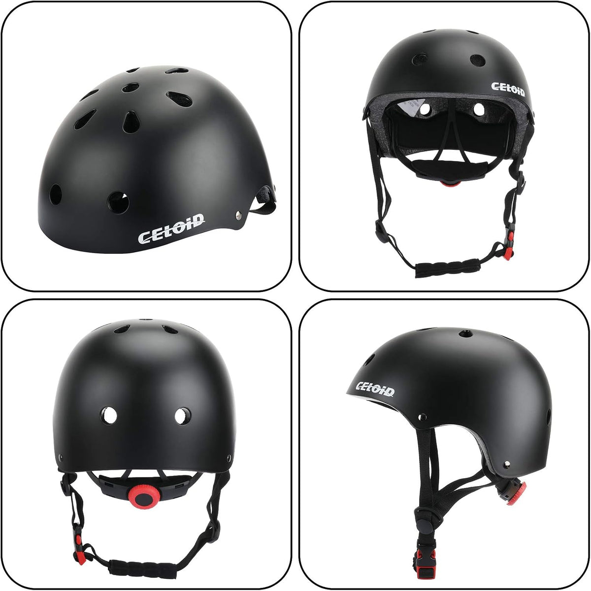 Kids Bike Skateboard Helmet Pad Set - S(18"-20.5"/ 2 -7years) / Black - image 2