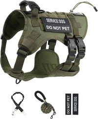 No Pull Tactical Dog Harness Medium Sized Dog, Service Dog Vest - Large(Chest:27.5-44.9",Neck:18.9-26.8") / Green - image 4