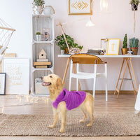 Fleece Dog Hoodie with Pouch, Green S – Essentials for Dogs - Small / Purple - image 4