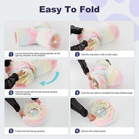 Tempcore Plush Pet Cat Tunnel Tube Cat Toys 3 Way Collapsible, Tunnels for Indoor Cats，Kitty Tunnel Bored Pet Toys Peek Hole Ball Puppy, Kitty, Kitten, Rabbit Rainbow