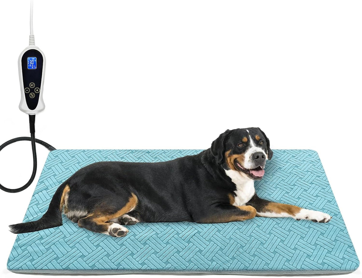 Cat Heating Pad with Smart Temperature and Timer Adjustable – Essentials for Cats - Blue 47*30''