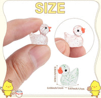 YsesoAi 100Pcs Mini Resin Ducks - Glitter - image 3