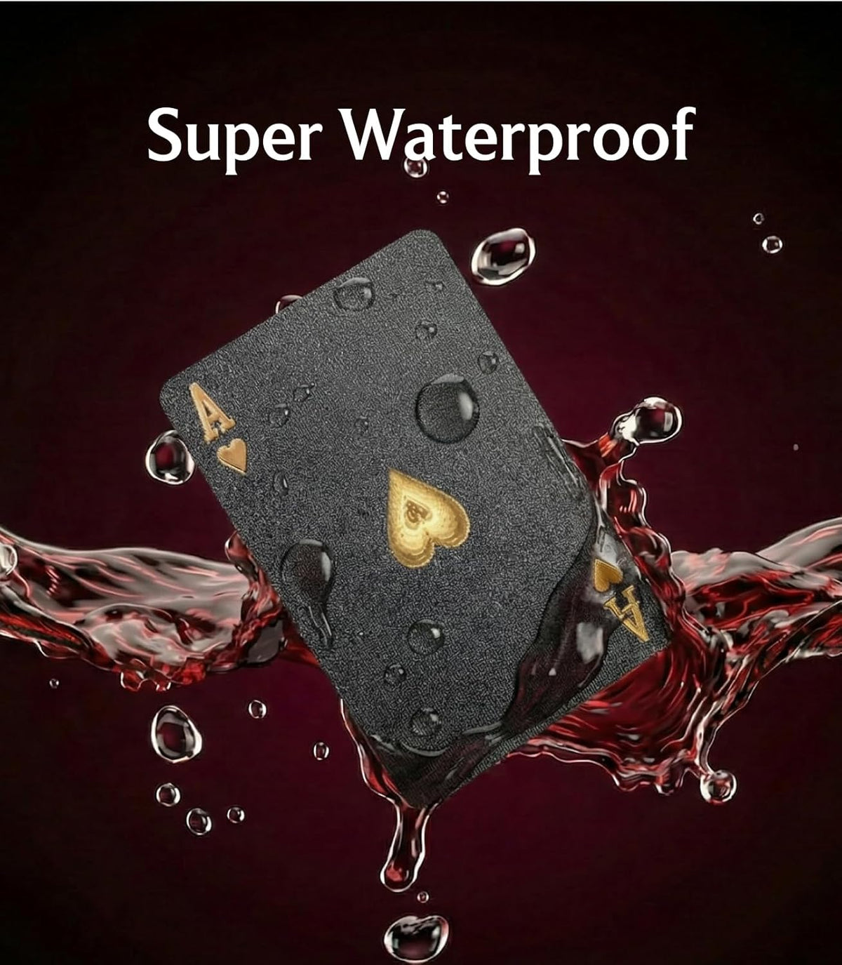 BIERDORF Waterproof Playing Cards, Deck of Cards, Poker Size – Fun for Kids & Family - Black - image 2