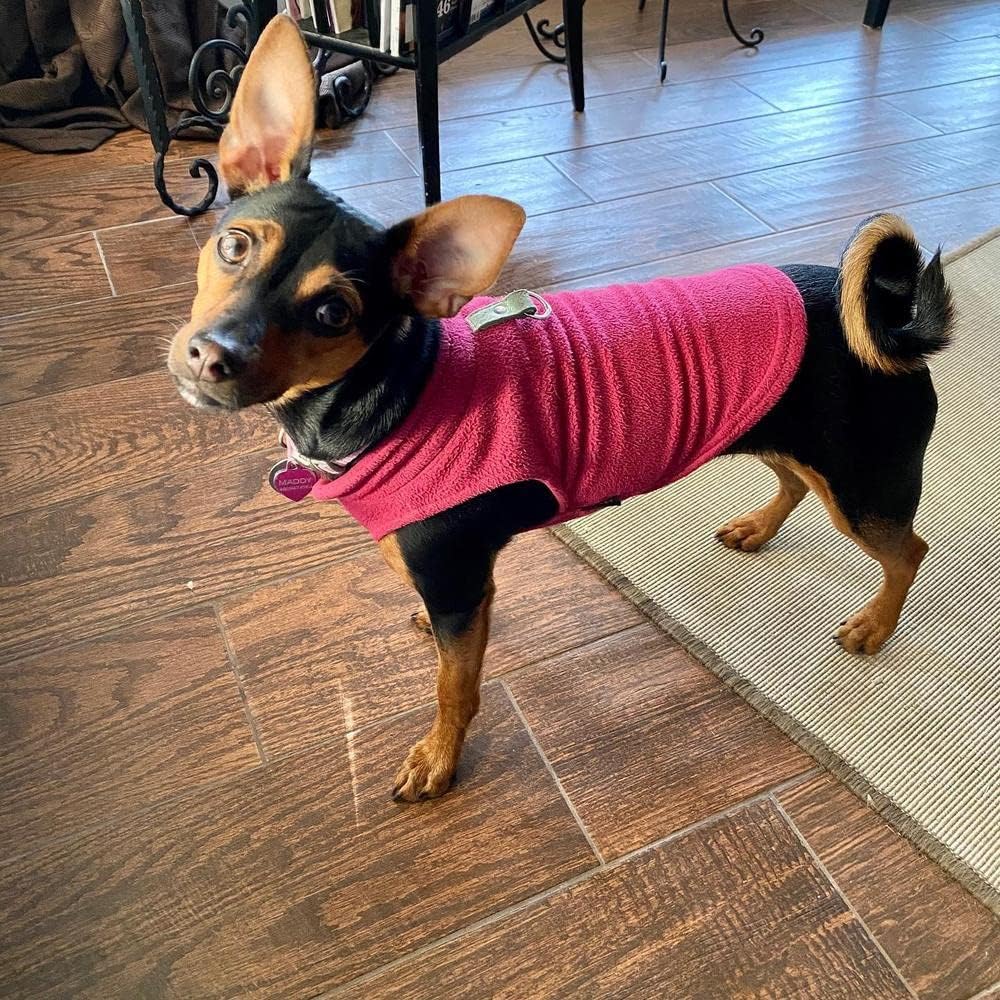 Gooby Fleece Vest Dog Sweater - Fuchsia / Small (Around 6-lb) - image 3