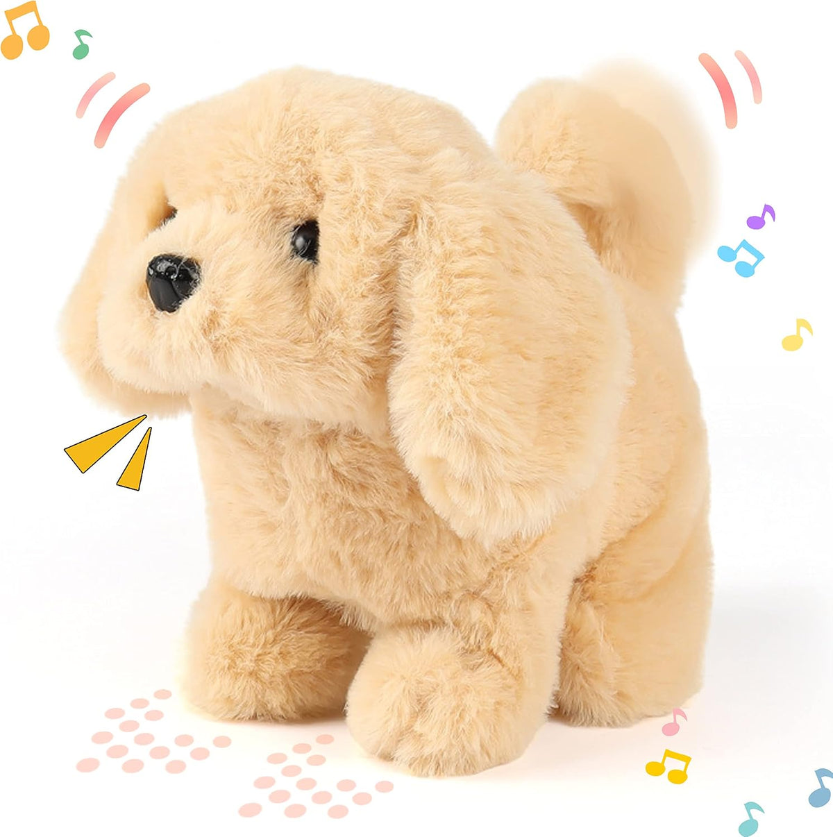 Hopearl Walking Gray Tabby Cat Interactive Electronic Pet Plush Kitty - Dog-Brown