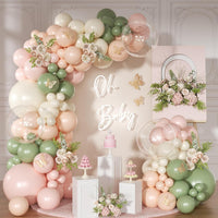 Pink Balloon Arch Kit, 145Pcs Baby Shower Birthday Decor – Fun for Kids & Family - Green Pink White