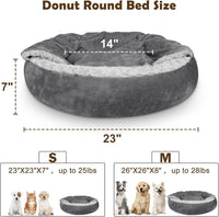 JOEJOY Small Dog Bed Cat Bed with Hooded Blanket - S(23" x 23" x 7") / Dark Grey - image 2
