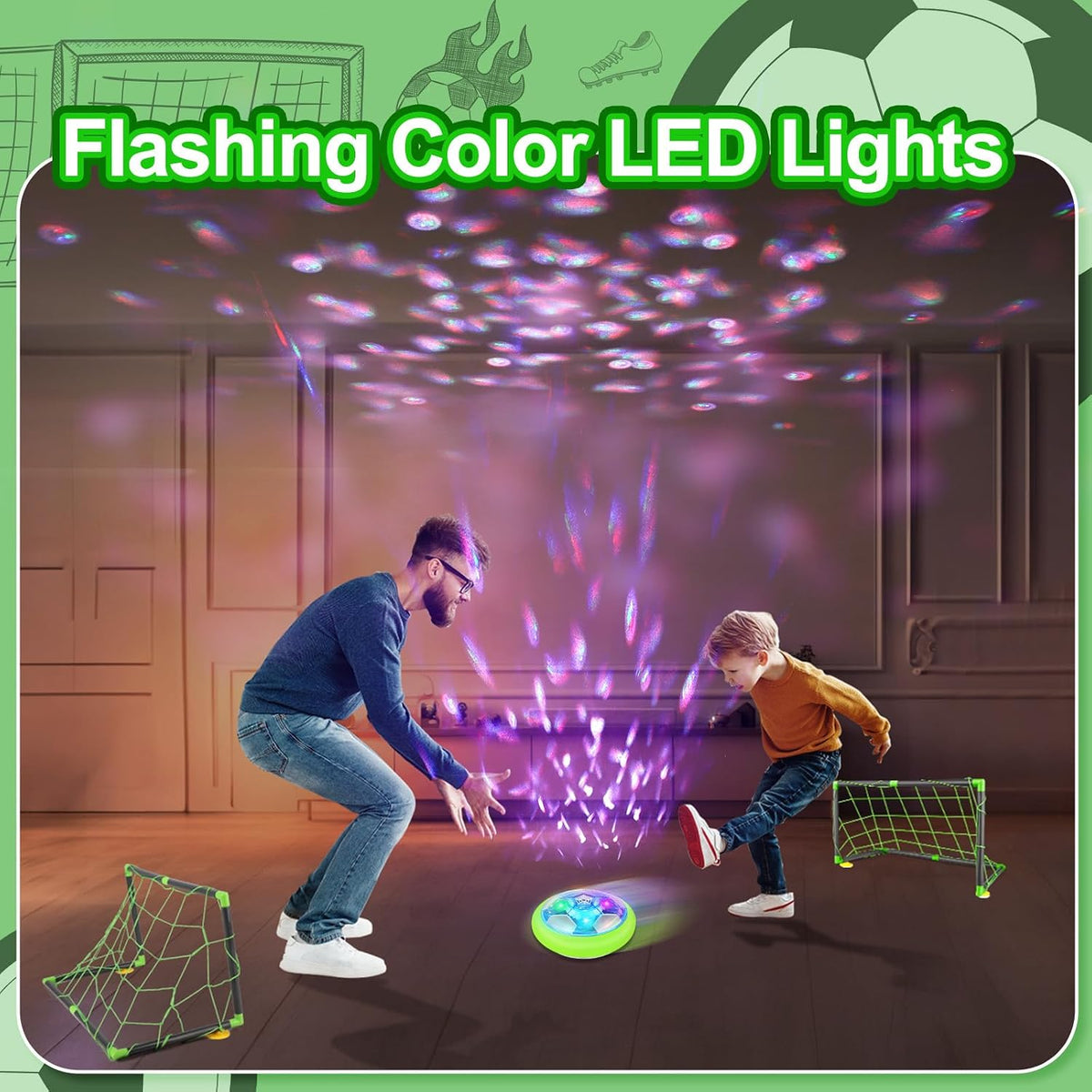 Growsland LED hover soccer ball with foam bumper and 2 goals - view 7