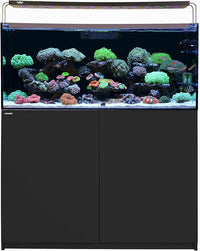 LANDEN Aquarium Wooden Stand and Cabinet for up to 72.2 Gal Tank, Fish Reptile Sea Salt WaterTank Stand, Nano Foam Leveling Mat Included, W47.2xD19.7xH31.5 in, Wooden Matte Black Painted(Stand Only)