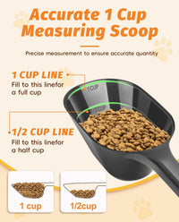 2 PACK Dog Food Scoop,1 Cup Capacity Pet Food Scoop For Dog and Cat – Essentials for Dogs - Black - image 3