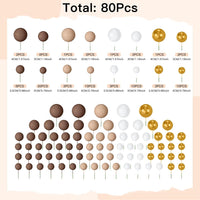 NACHLYNN 80 Pcs Cake Balls Decorations Mini Balloon Cake Topper Balls - Brown Gold Series - image 2